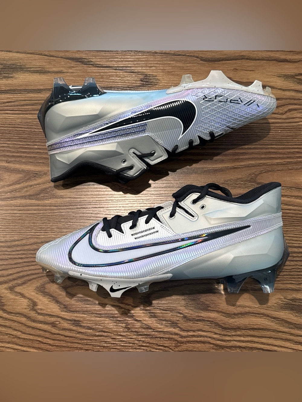 Size 14 Nike Vapor Edge Elite 360 Silver Football Cleats DA5457-002 - NEW